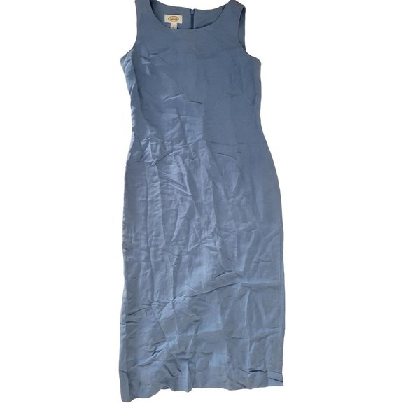 Talbots Light Blue Sheath Dress with Collared Jacket - Women's Size 4  - Back Sl - Picture 3 of 6
